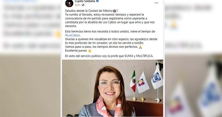 Lupita Saldaña hace oficial su intención de ser candidata del PAN a la alcaldía de Los Cabos