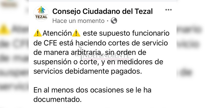 Hostiga funcionario de CFE a residentes de El Tezal