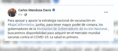 Gobernador BCS buscará adquirir la vacuna contra Covid19