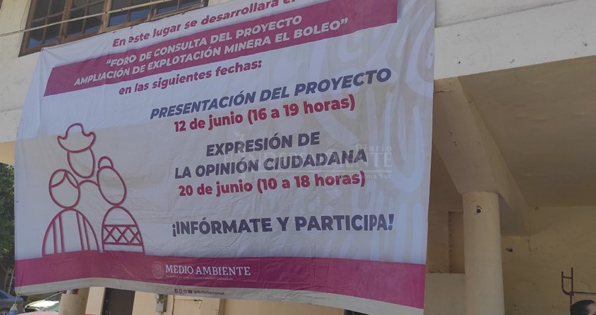 Ampliación de actividades de El Boleo no es decisión de la ciudadanía, foros de consulta son solo un elemento más: SEMARNAT