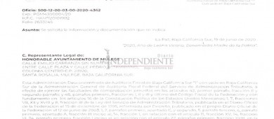 SAT congela cuentas del Ayuntamiento de Mulegé