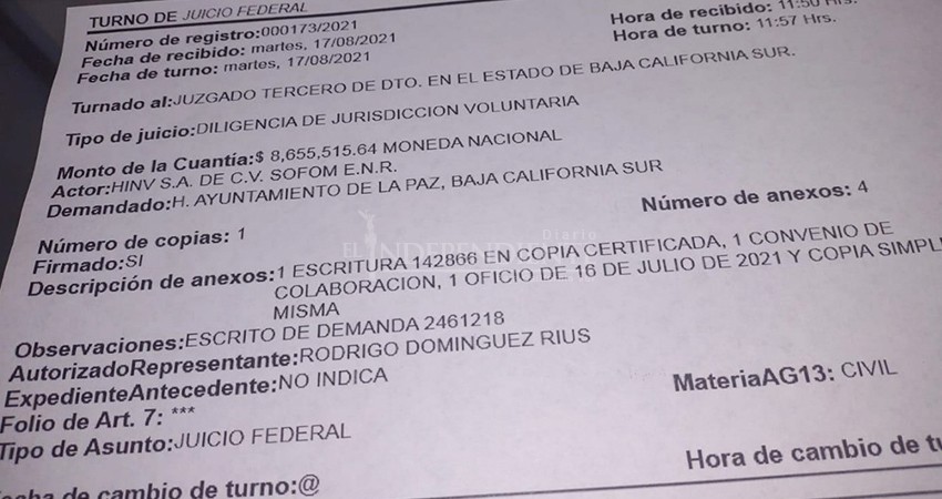 Por deuda millonaria, inicia empresa procedimiento judicial contra gobierno de La Paz