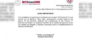 Cerrado balneario el Coromuel por trabajos de dragado y limpieza