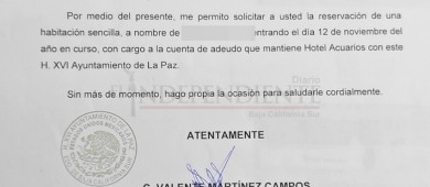 Hotelero, presenta evidencia: si cambiaban servicios por deuda con el Ayto de La Paz