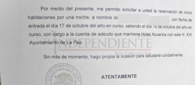 Hotelero, presenta evidencia: si cambiaban servicios por deuda con el Ayto de La Paz