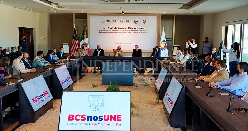 BCS y USA firman acuerdo binacional para acreditar internacionalmente los laboratorios  forenses de la entidad