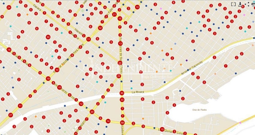 Crea INEGI mapa de los accidentes viales en La Paz