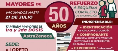 Inicia en BCS vacunación de refuerzo para mayores de 50 años