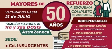 Inicia en BCS vacunación de refuerzo para mayores de 50 años