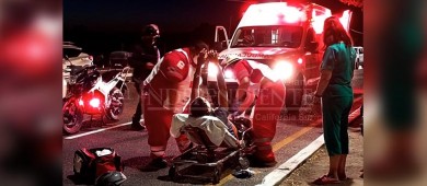 “Bache”, causante de accidente de motociclista que resultó lesionado