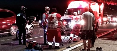 “Bache”, causante de accidente de motociclista que resultó lesionado