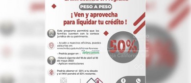 Inicia INVI programa “Peso a peso” con el 50% de descuento sobre adeudos