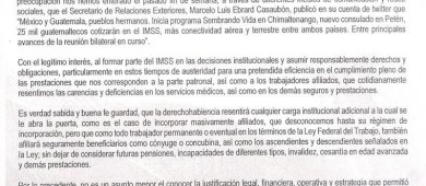 Pide Canaco La Paz a IMSS que informe la justificación financiera y operativa para sumar a 25 mil guatemaltecos
