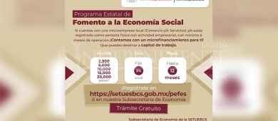 Promueve gobierno de BCS programa de micro financiamiento a pequeños negocios
