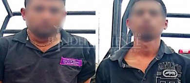 Detienen policía estatal y marina a dos personas por el delito de robo en La Paz