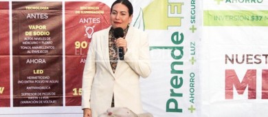 Alumbrado LED representa un ahorro del 65% de energía: Alcaldesa