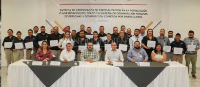 Reciben certificación en materia de desaparición de personas 33 servidores públicos de la PGJE