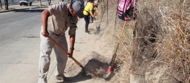 Personal de Servicios Públicos continúa trabajando en el mantenimiento y limpieza de camellones en CSL