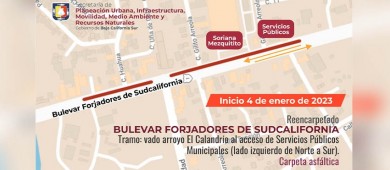 Continúa SEPUIMM con reencarpetado del bulevar Forjadores de Sudcalifornia