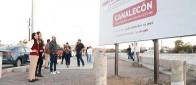 Supervisa Alcaldesa la obra del Canalecón en Camino Real
