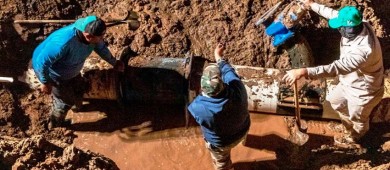 Concluyen trabajos en el acueducto El Carrizal-La Paz; restablecen servicio en el sur de la ciudad