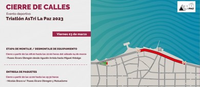 Habrá cierre de vialidades por “Triatlón “AsTri La Paz