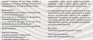 Convoca Ayuntamiento de La Paz al “Concurso Municipal Juvenil de Oratoria 2023"