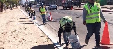 Realiza Servicios Públicos pintado de 1.5 kilómetros en bulevar Constituyentes