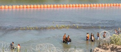 Hallan cadáver en el Río Bravo en la zona de boyas alambradas