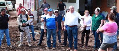 Evalúan daños y definen plan de trabajo para resarcir afectaciones en Santa Rosalía
