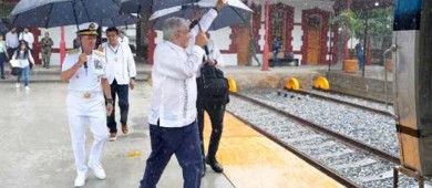 AMLO hace recorrido de prueba en el Tren Interocéanico