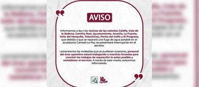 Trabaja el personal de OOMSAPAS La Paz en la reparación de fugas de agua potable