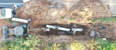 Repara OOMSAPAS La Paz fuga del acueducto Carrizal-La Paz