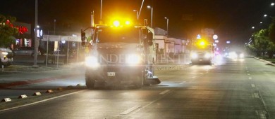 Continua la limpieza de calles de La Paz mediante las barredoras mecánicas