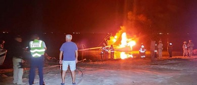 Abren carpeta de investigación por un delito ambiental derivado del incendio de una embarcación en La Paz