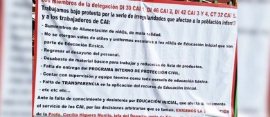 Entran en paro de labores los 5 Centros de Atención Infantil de BCS