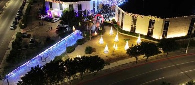 Mediante festival navideño, encienden el árbol navideño del Ayuntamiento de La Paz