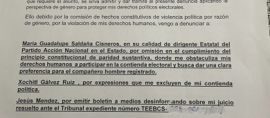 Precandidata del PAN por la alcaldía de La Paz, denuncia a Xóchitl Gálvez y Lupita Saldaña