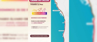 Este domingo cerrarán el malecón por la primera fecha del serial Estatal Triatlón La Paz