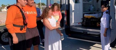 Marina realiza evacuación médica de una menor, en inmediaciones del canal de San Lorenzo