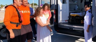 Marina realiza evacuación médica de una menor, en inmediaciones del canal de San Lorenzo