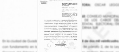 Como infundada determinó la Sala Regional del TEPJF la impugnación de Leggs Castro