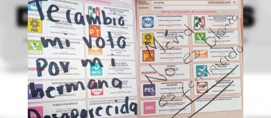 'Vota por las personas desaparecidas'; colectivos llaman a no anular el voto
