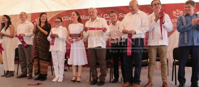 Entregan AMLO y Sheinbaum nueva clínica del ISSSTE en Los Cabos
