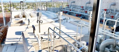 Nueva planta potabilizadora de agua en La Paz presenta un 100% de avance estructural