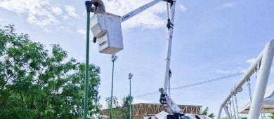 Realiza Servicios Públicos trabajos de mantenimiento y rehabilitación de alumbrado en 12 parques