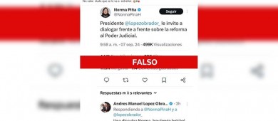 Este perfil falso suplanta identidad de Norma Piña para difundir desinformación