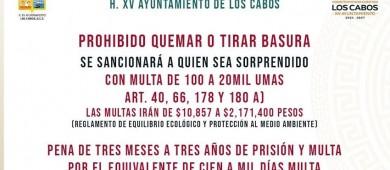 Multarán hasta con 2 MDP a responsables de tiraderos clandestinos en Los Cabos