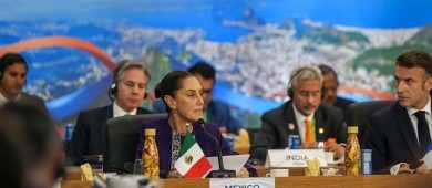 Sheinbaum propone al G20 invertir 1% de gasto militar en reforestación