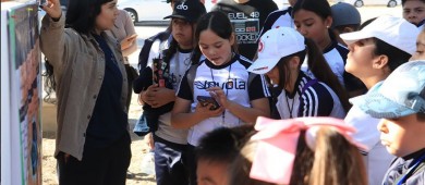 Niñas y niños recorren sendero “Vircus”, un espacio educativo y cultural de la UABCS